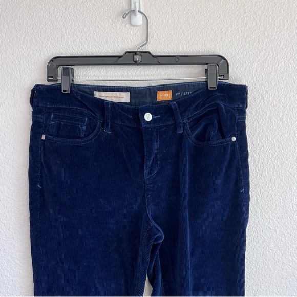 Pilcro Women’s Mid Rise Straight Leg Blue Corduroy Pants - Picture 2 of 15